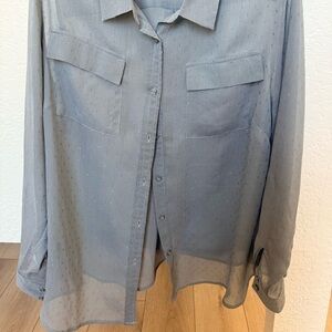 Lane Bryant Sage Sheer Blouse